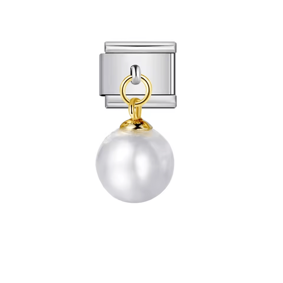 Dangling Pearl Italian Charm (9mm) | Fits All Italian Charm Bracelets | Charmette