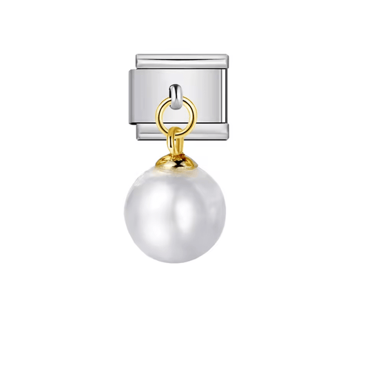 Dangling Pearl Italian Charm (9mm) | Fits All Italian Charm Bracelets | Charmette