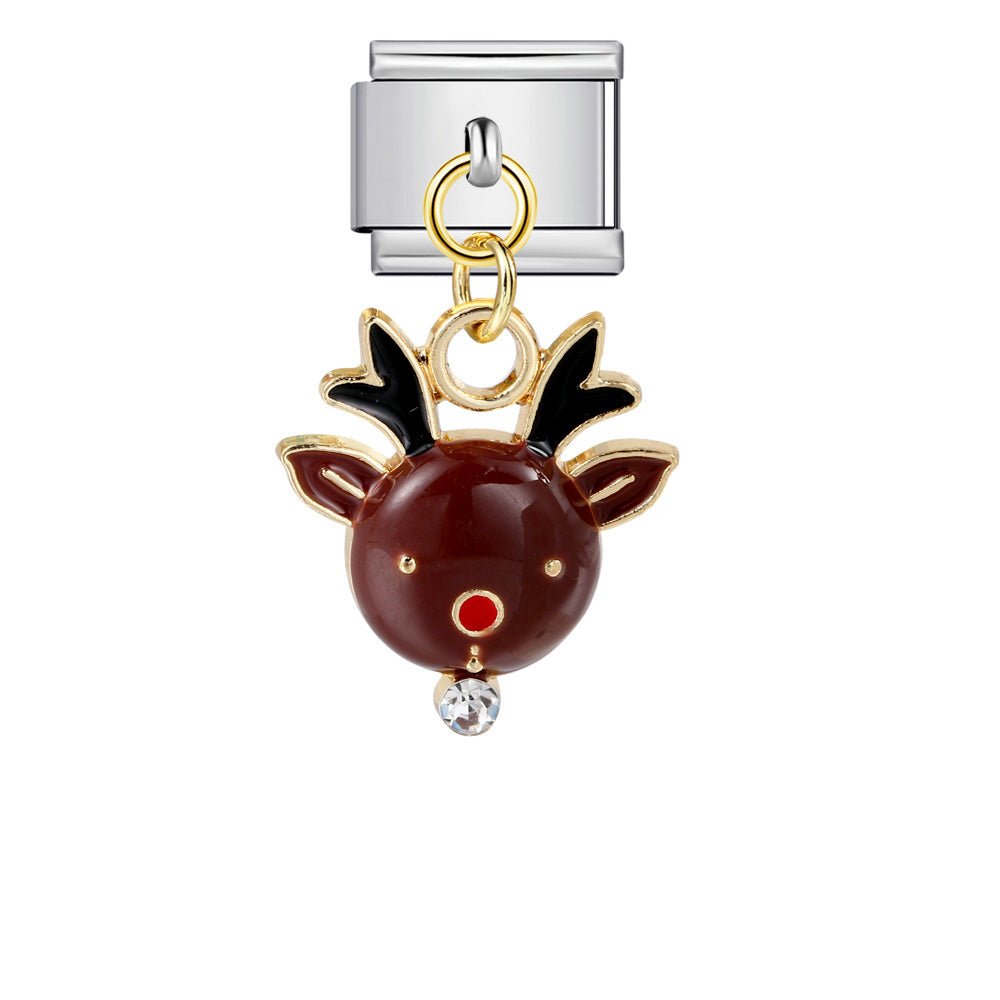 Dangling reindeer Italian charm 9mm