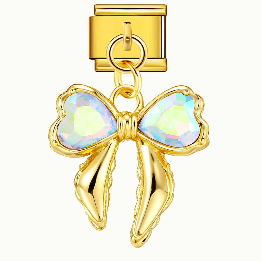 Dangling ribbon 9mm Italian charm by Charmette compatible with all Italian charm bracelets