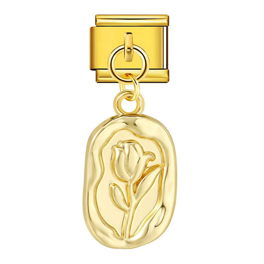 Dangling rose Italian charm 9mm