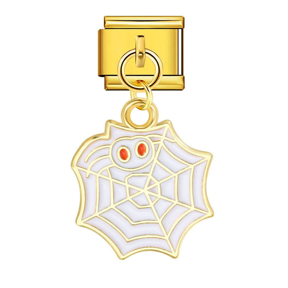 Dangling spider web Italian charm 9mm