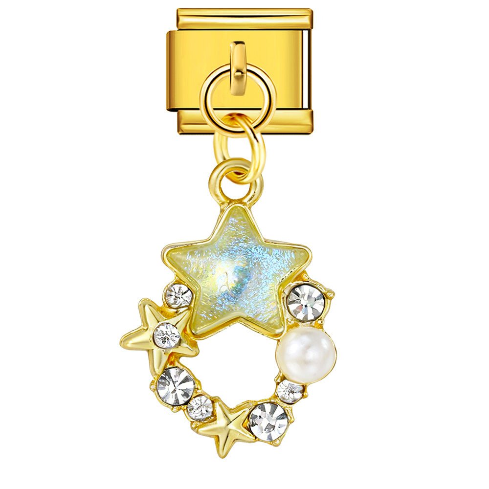 Dangling star 9mm Italian charm by Charmette compatible with all Italian charm bracelets