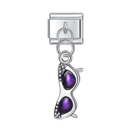 Dangling sunglasses Italian charm 9mm bracelet link