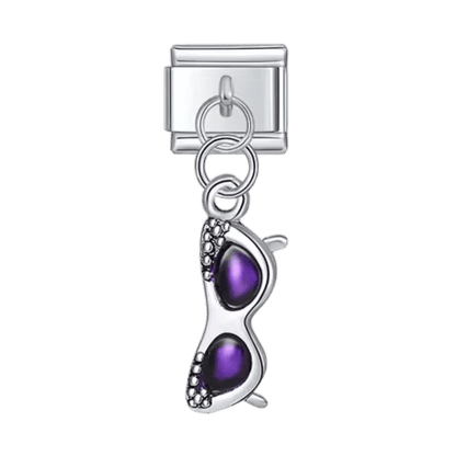Dangling sunglasses Italian charm 9mm bracelet link