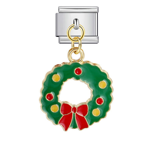 Dangling wreath Italian charm 9mm