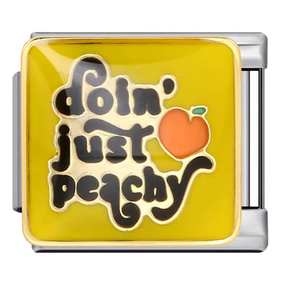 Doin Just Peachy retro peach Italian charm 9mm