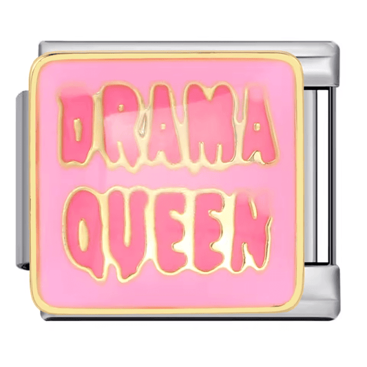 Drama Queen pink Italian charm 9mm bracelet link