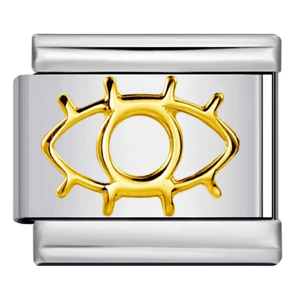 Eye symbol Italian charm 9mm stainless steel bracelet link