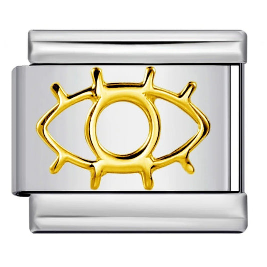 Eye symbol Italian charm 9mm stainless steel bracelet link