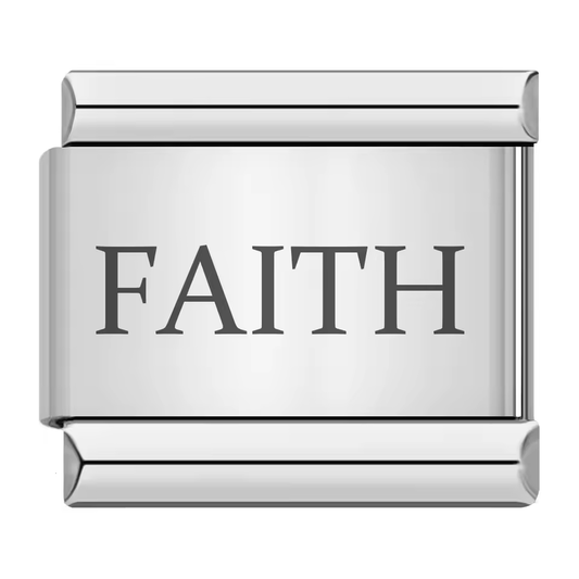 Faith text Italian charm 9mm motivational word Italian charm link