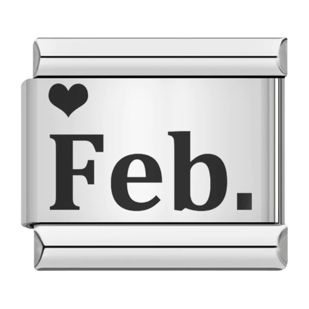 February month Feb Italian charm 9mm for Italian charm bracelet