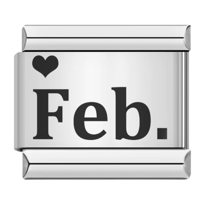 February month Feb Italian charm 9mm for Italian charm bracelet