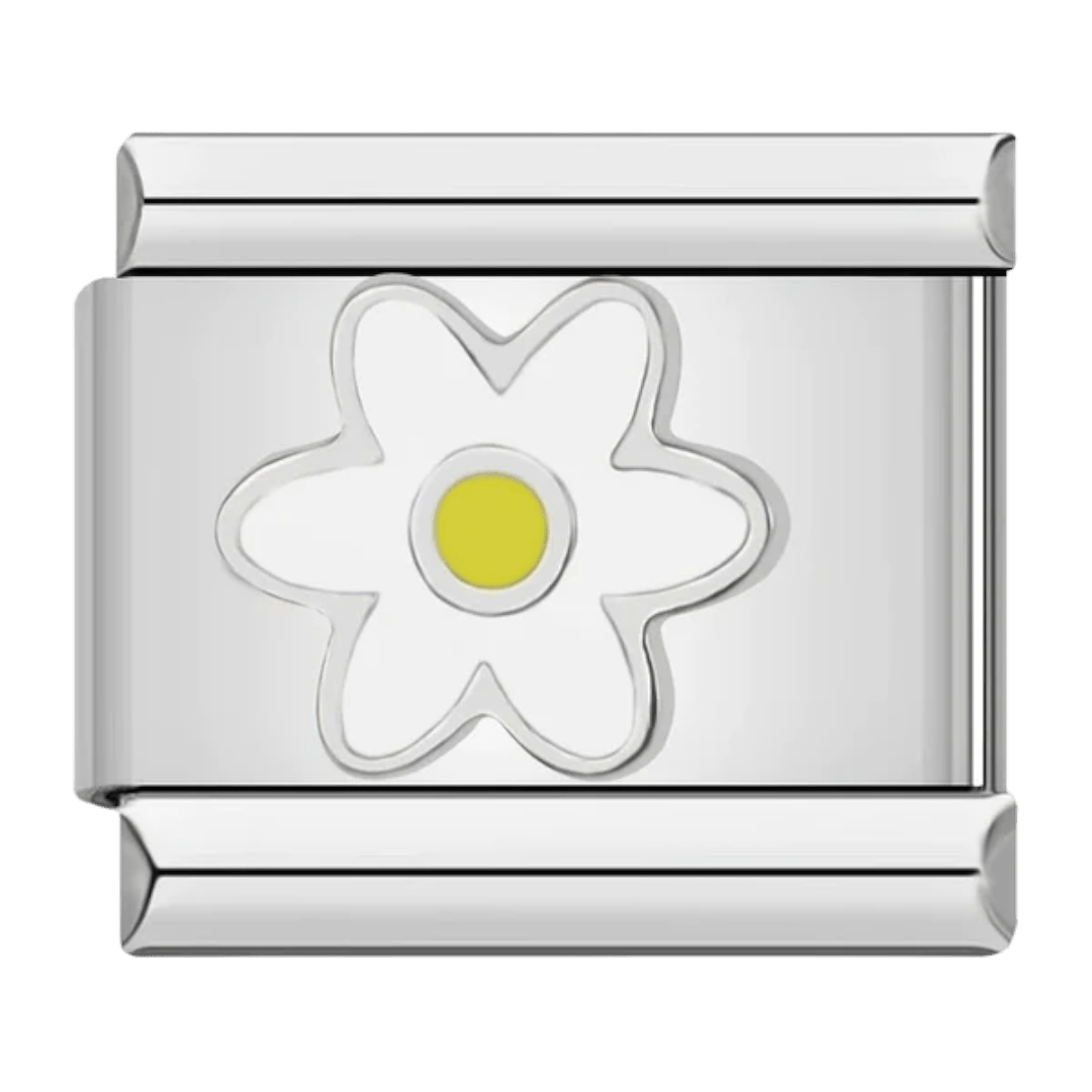 Flower Italian Charm floral jewelry link for 9mm Italian charm bracelet by Charmette