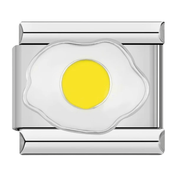 Fried Egg Italian charm 9mm sunny side up design