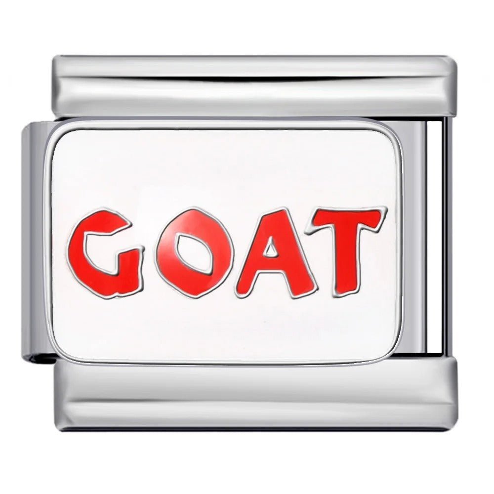 GOAT text Italian charm 9mm bracelet link