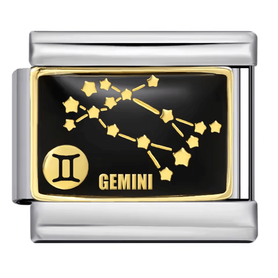 Gemini zodiac Italian charm 9mm with constellation design