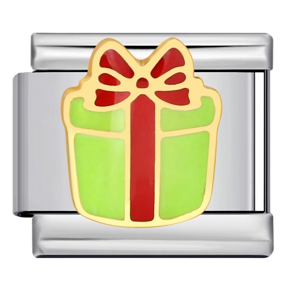 Gift box Italian charm 9mm enamel present bracelet link