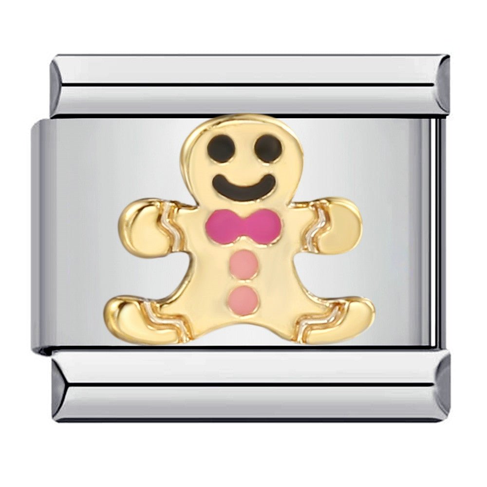 Gingerbread man Italian charm 9mm