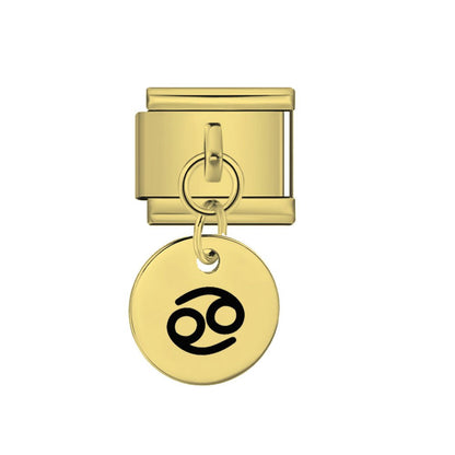 Gold Dangling Cancer zodiac Italian charm 9mm