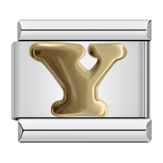 Gold letter Y alphabet Italian charm 9mm for Italian charm bracelet