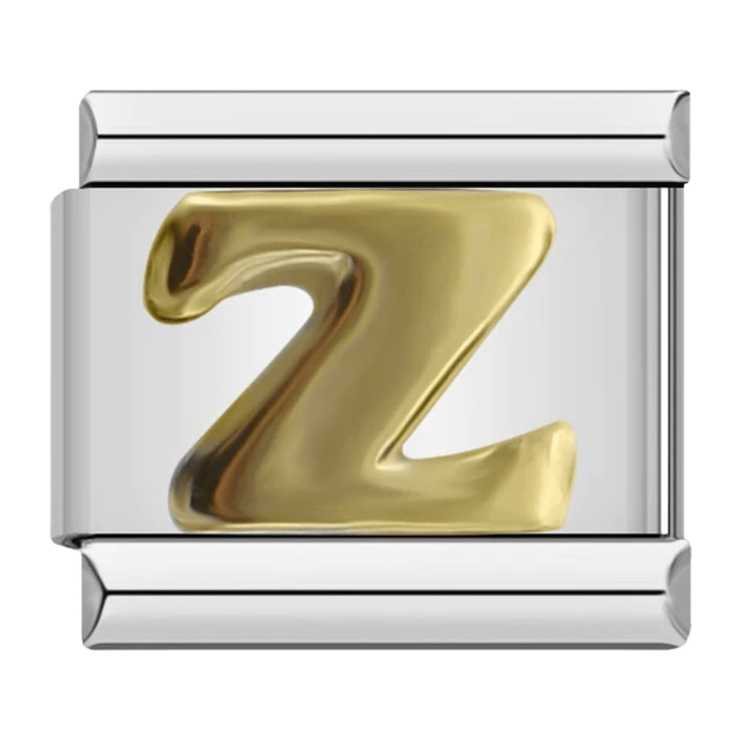 Gold letter Z alphabet Italian charm 9mm for Italian charm bracelet