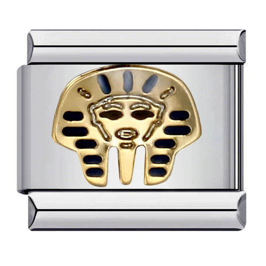 Gold pharaoh mask Italian charm 9mm