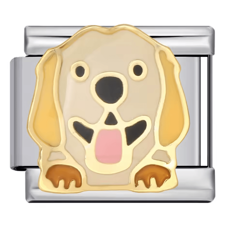 Golden Retriever dog face Italian charm 9mm