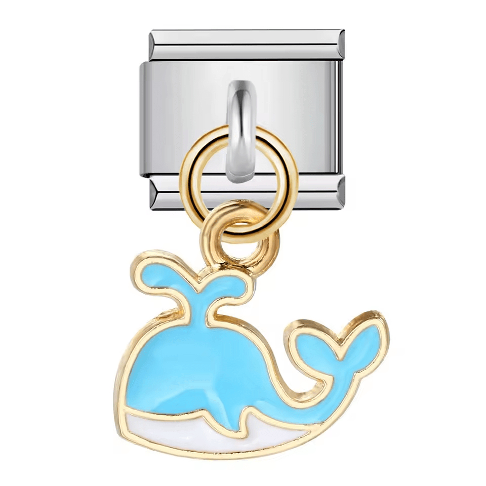 Hanging whale Italian charm 9mm ocean animal design