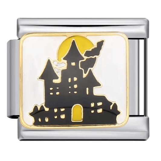 Haunted house Italian charm 9mm Halloween design