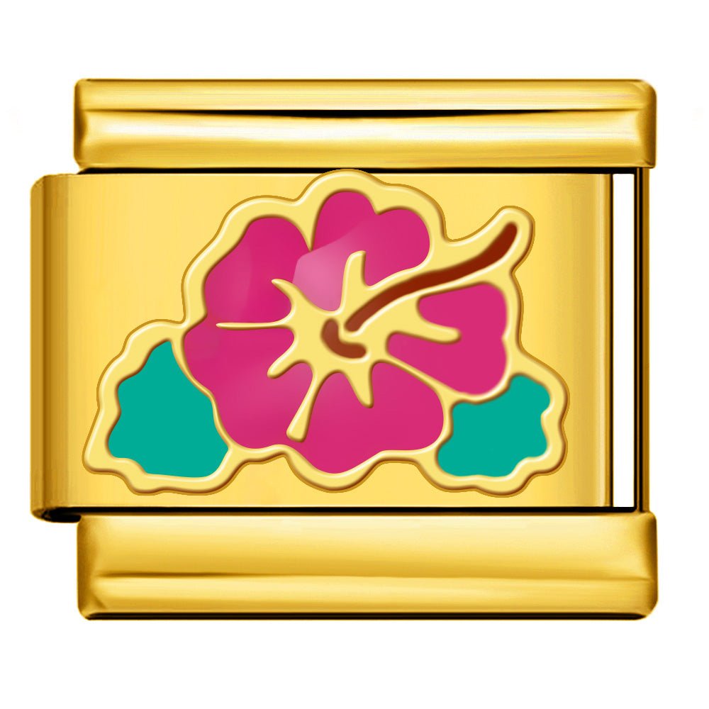 Hawaiian Flower Italian charm close up floral design
