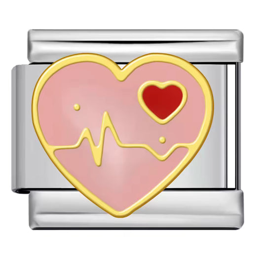 Heart lifeline Italian charm 9mm