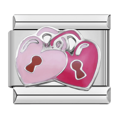 Heart locks 9mm Italian charm by Charmette compatible with all Italian charm bracelets