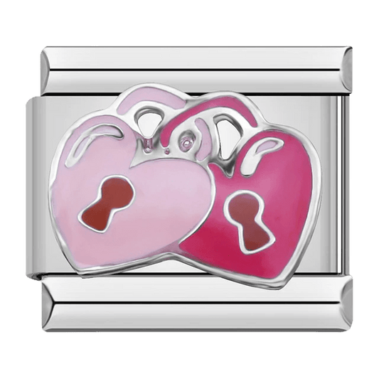 Heart locks 9mm Italian charm by Charmette compatible with all Italian charm bracelets