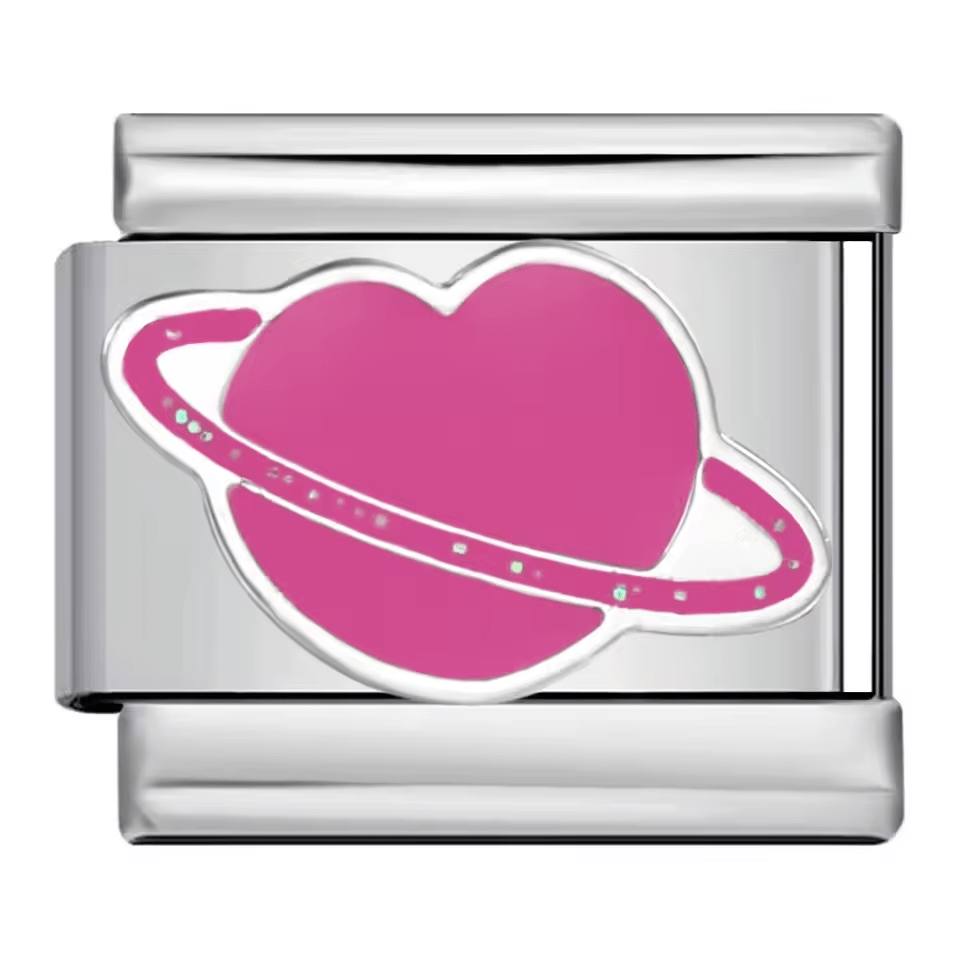 Heart with ring Italian charm 9mm