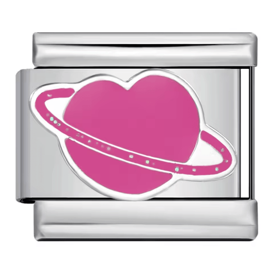 Heart with ring Italian charm 9mm