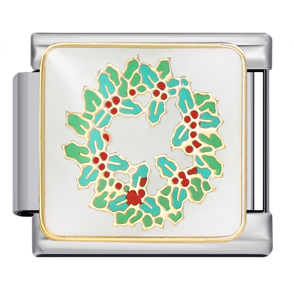 Holiday wreath Italian charm 9mm