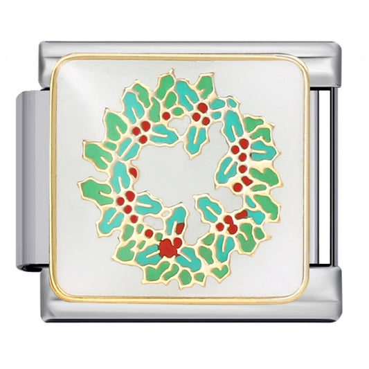 Holiday wreath Italian charm 9mm