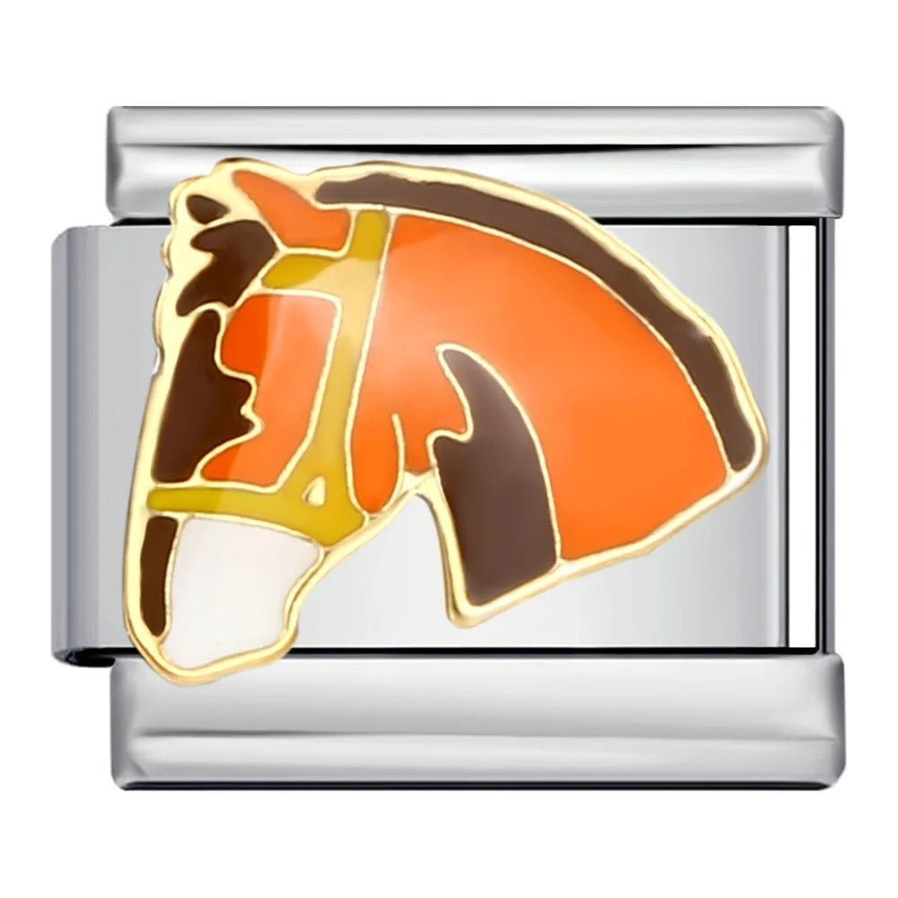 Horse head Italian charm 9mm equestrian animal design