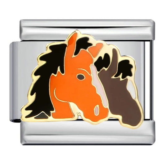 Horses animal Italian charm 9mm equestrian design