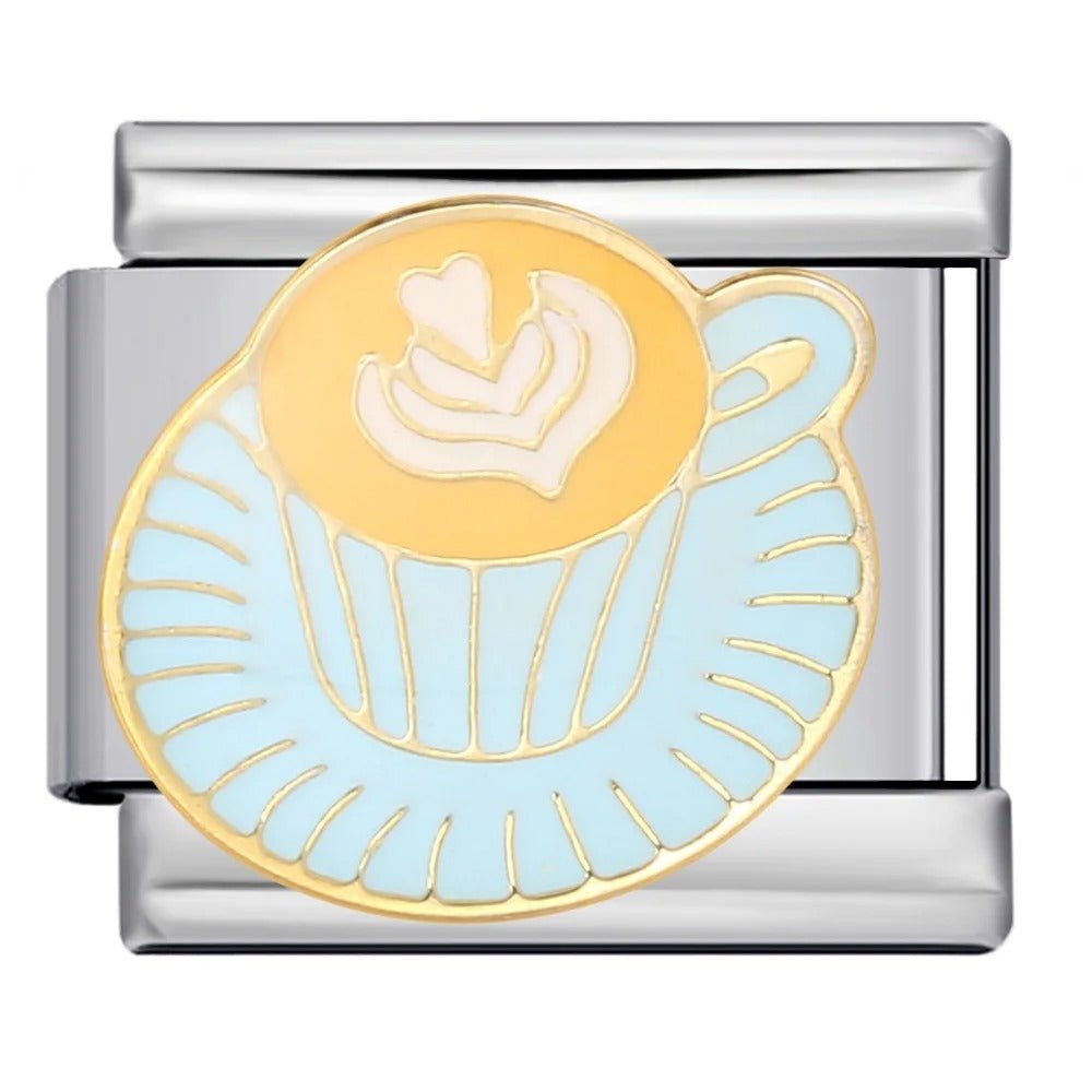 Hot chai latte Italian charm 9mm coffee drink design