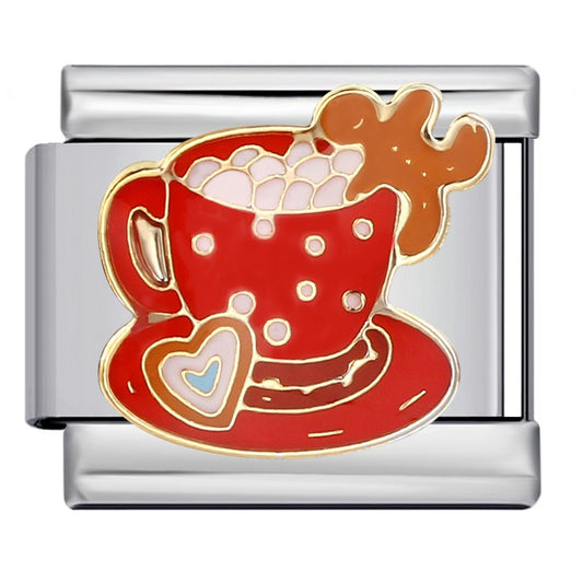 Hot chocolate Italian charm 9mm