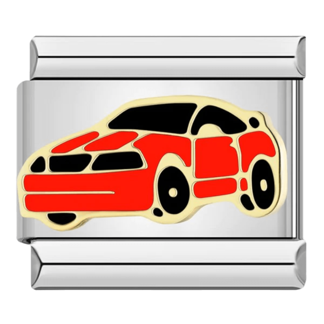 Hot rod car 9mm Italian charm by Charmette compatible with all Italian charm bracelets