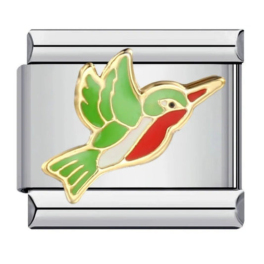Hummingbird Italian charm 9mm Silver