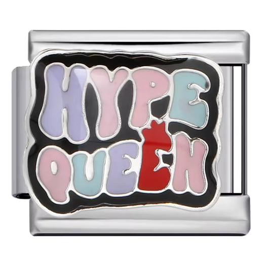 Hype Queen pastel lettering Italian charm 9mm