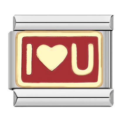 I <3 U 9mm Italian charm by Charmette compatible with all Italian charm bracelets