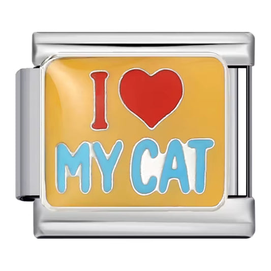 I Love My Cat Italian charm 9mm