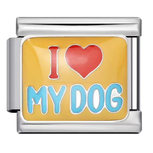 I Love My Dog Italian charm 9mm