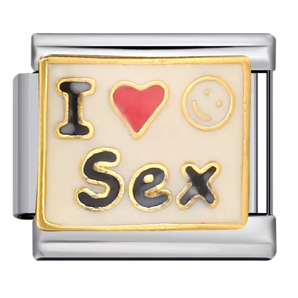I Love S*x novelty Italian charm 9mm