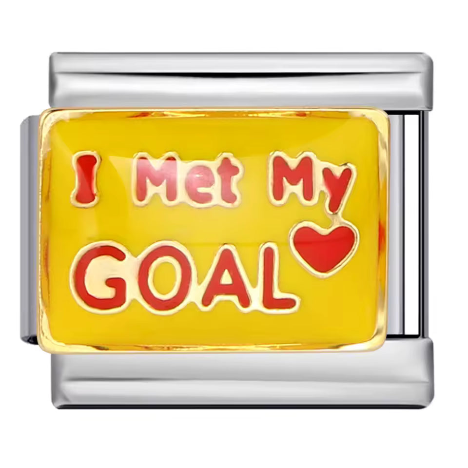 I Met My Goal motivational Italian charm 9mm